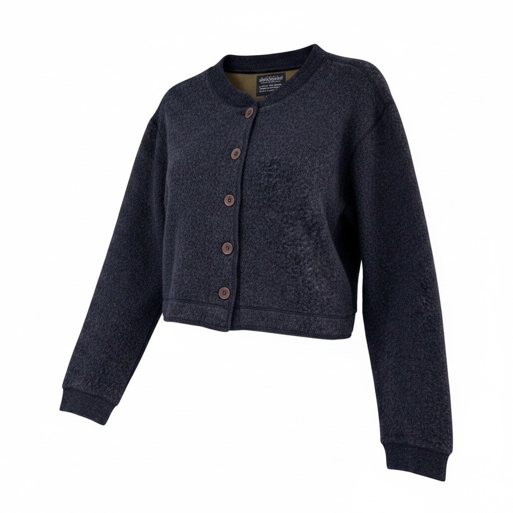 Vtg Abercrombie & Fitch Cardigan Sweater Womens Sz Medium Blue Button Up Cropped